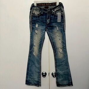 Rock revival jeans size 28 mid-rise boot
